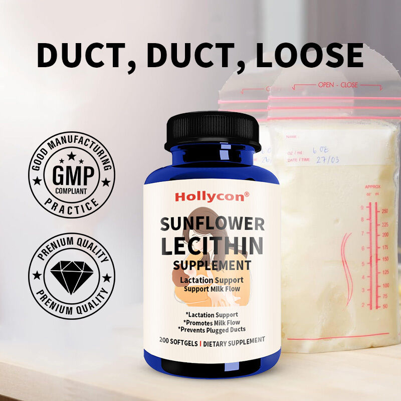 OEM Lecitina di girasole Softgels 1200mg Supporto alla allattamento Flusso di latte intasato Dotti di latte intasato Lecitina di girasole Supplemento