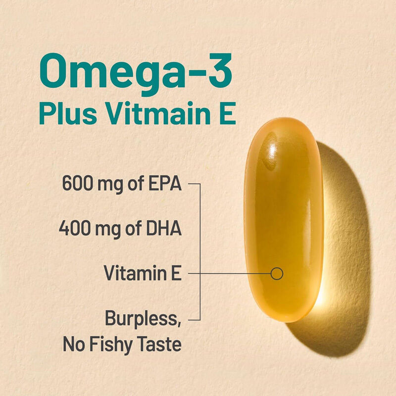 Integratore OEM Omega 3 1000mg per porzione 600 EPA & 400 DHA e supporto di vitamina E per la salute del cuore e del cervello Omega 3 Olio di pesce