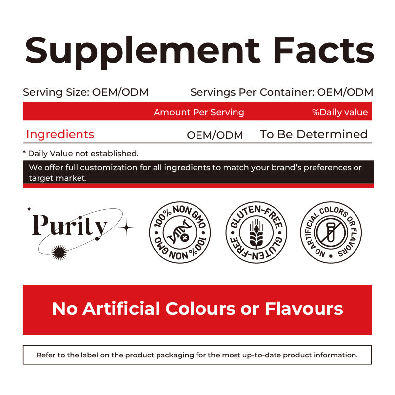 ODM OEM personalizzato gomma di alghe marine caramelle di mirtillo caramelle di vitamina C D + zinco gomma caramelle di alghe marine radice di burdock gomma vegetariana