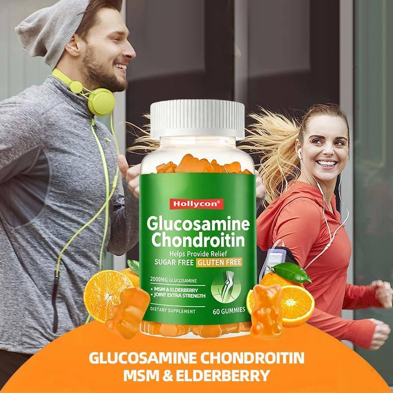 OEM Glucosamina Chondroitin Gummies MSM Elderberry Extra Strength Supplemento di supporto immunitario articolare Glucosamina Chondroitin