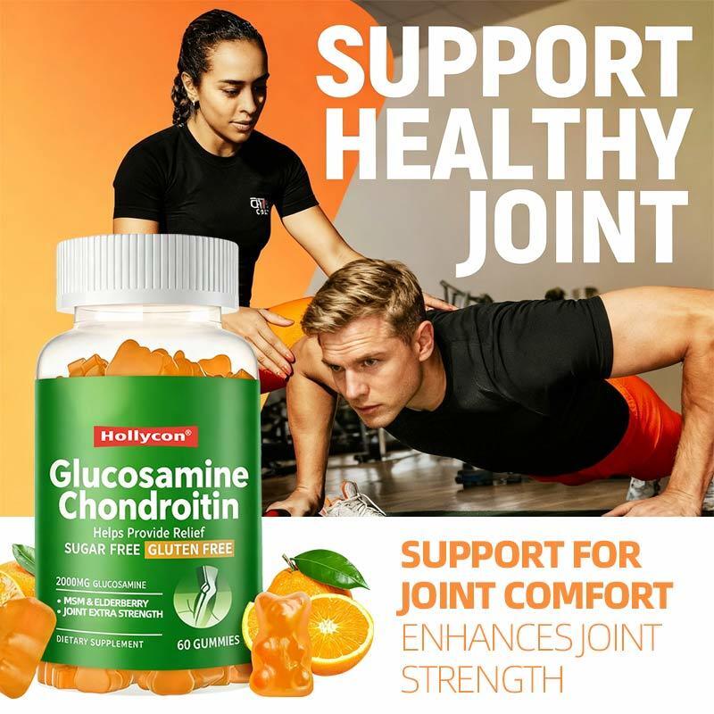 OEM Glucosamina Chondroitin Gummies MSM Elderberry Extra Strength Supplemento di supporto immunitario articolare Glucosamina Chondroitin