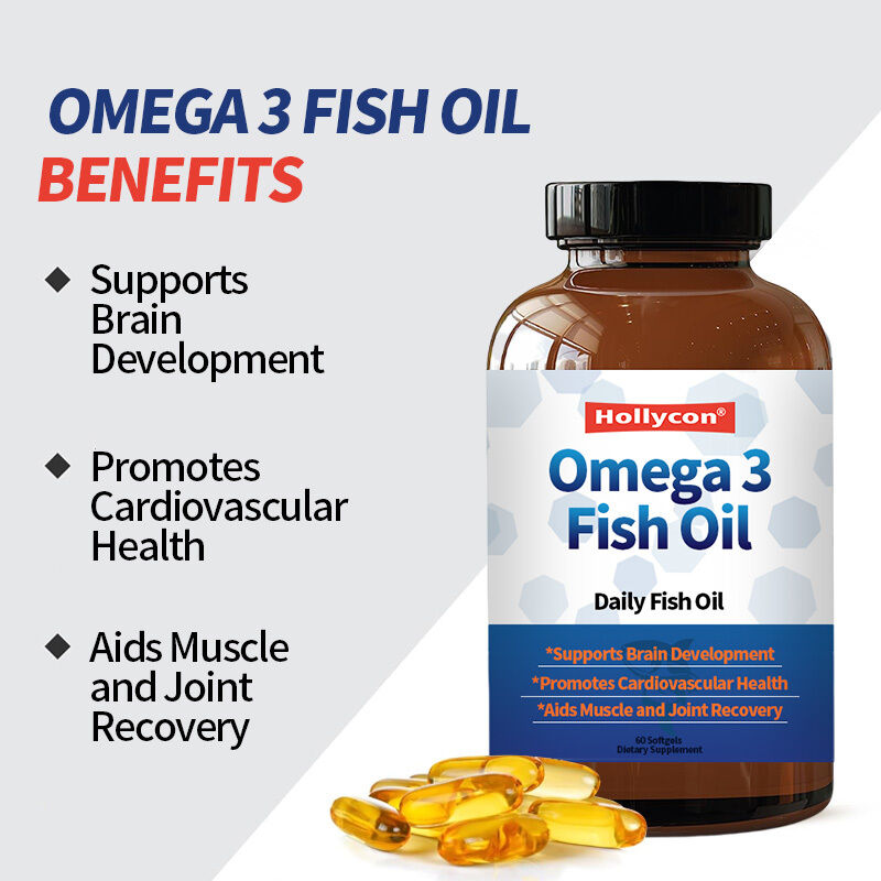 Olio di pesce Omega 3 per uso quotidiano per donne e uomini con EPA e DHA, supporta la salute delle articolazioni, olio di pesce Omega 3