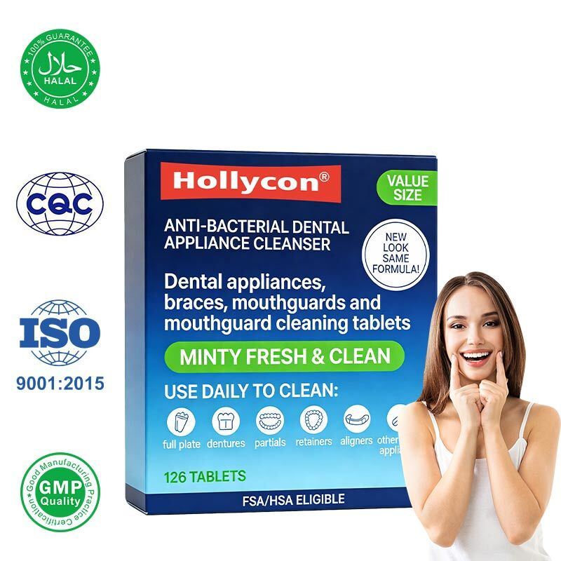 Factory Sell Mouthguard Cleaner Tablets, Gentle Dental Cleanser for Stain & Odor Removal, Refreshing Mint Oral Care