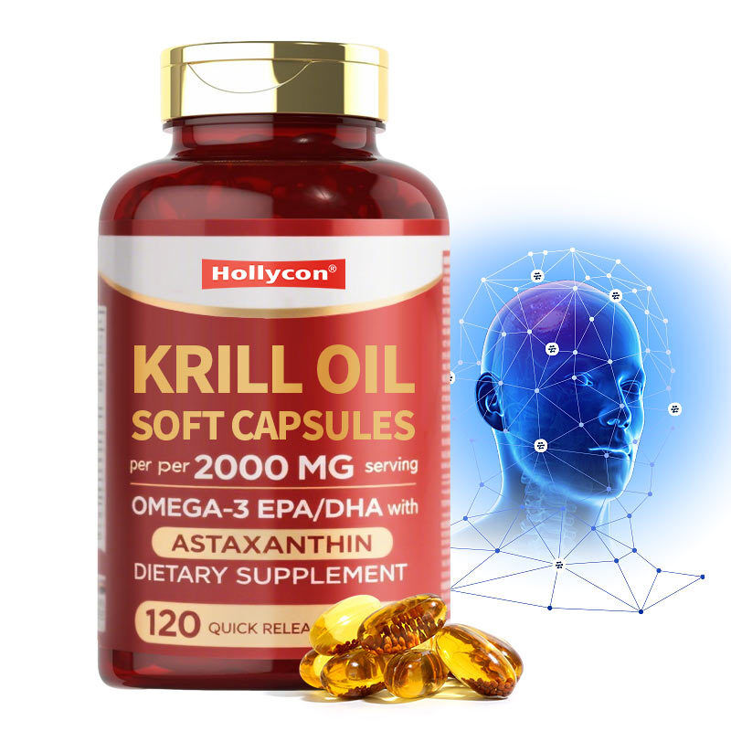 OEM/ODM Premium Omega-3 Krill Oil Softgels EPA DHA concentrato per sostenere la salute del cuore e del cervello