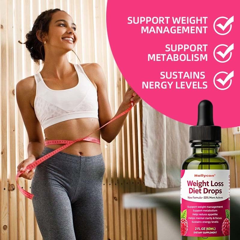 Rifornimento della fabbrica Gocce orali di benessere per la gestione quotidiana del peso | Integratore alimentare al gusto Lampone Diet Slim Drops