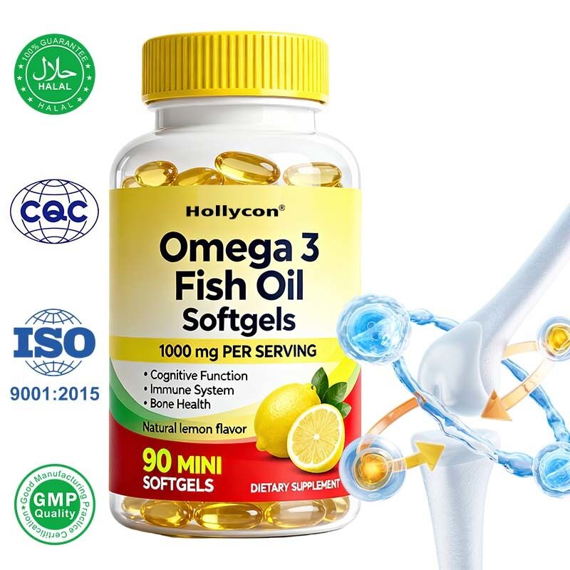 OEM Alto potere Omega-3 olio di pesce 1000mg per porzione 90 Count Softgels per la salute del cuore e del cervello