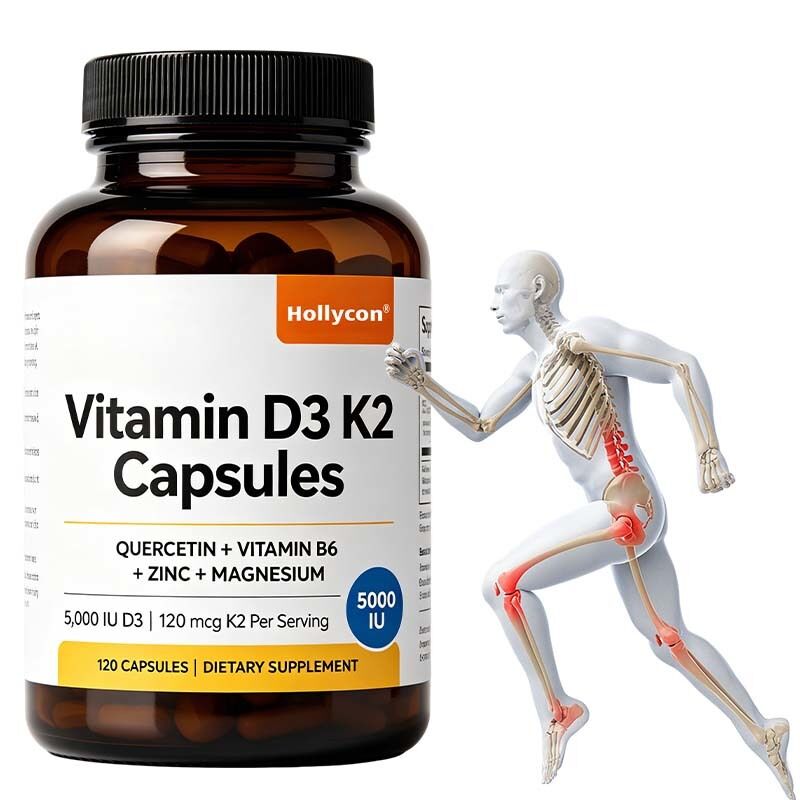 Etichetta privata Vitamina D3 K2 Capsule con Vitamina B6, Zinco e Quercetina Supporta la salute energetica, immunitaria e muscolare per uomini e donne