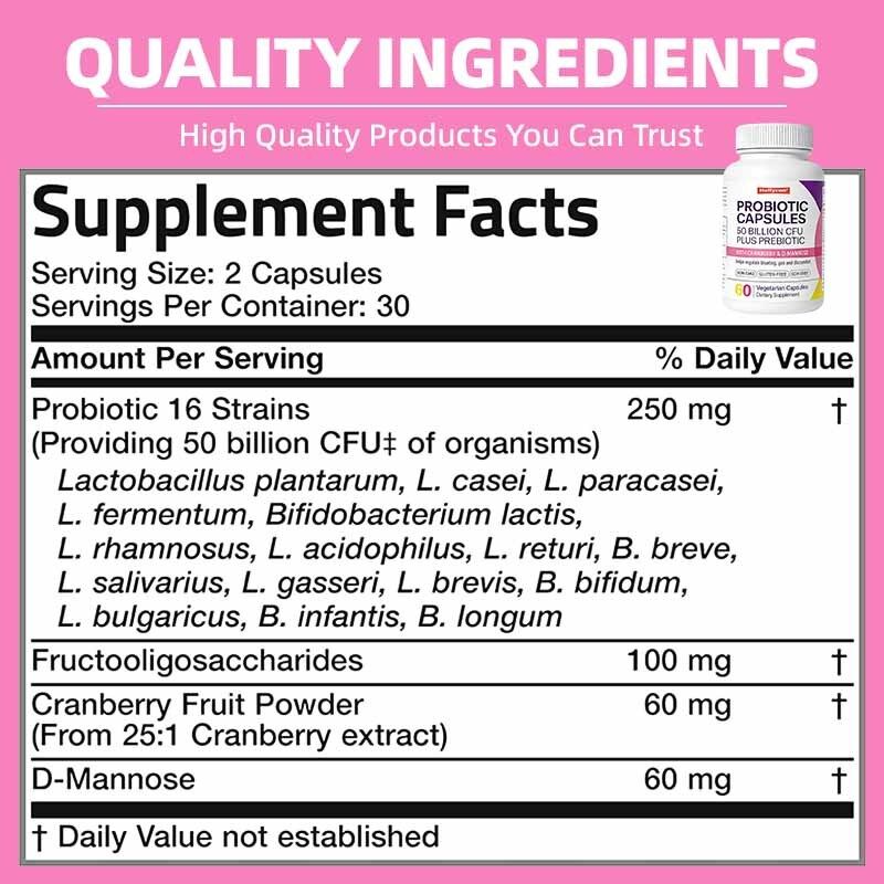 Ingrosso Capsule probiotiche 50 miliardi di CFU Supporto immunitario Salute digestiva Prebiotici Supplemento alimentare