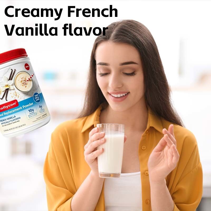 Vendita in fabbrica Polvere sostitutiva del pasto Sapore di vaniglia francese Vitamine Minerali Fibra proteica Sazietà a lunga durata