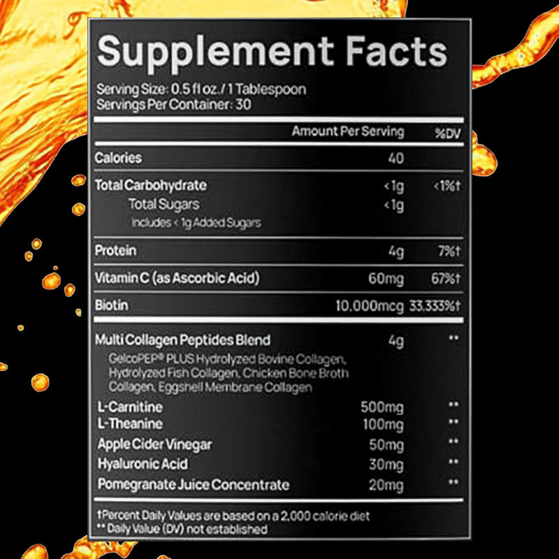 Shot di collagene liquido multifonte con nutrimento proteico quotidiano bilanciato in forma pronta da bere
