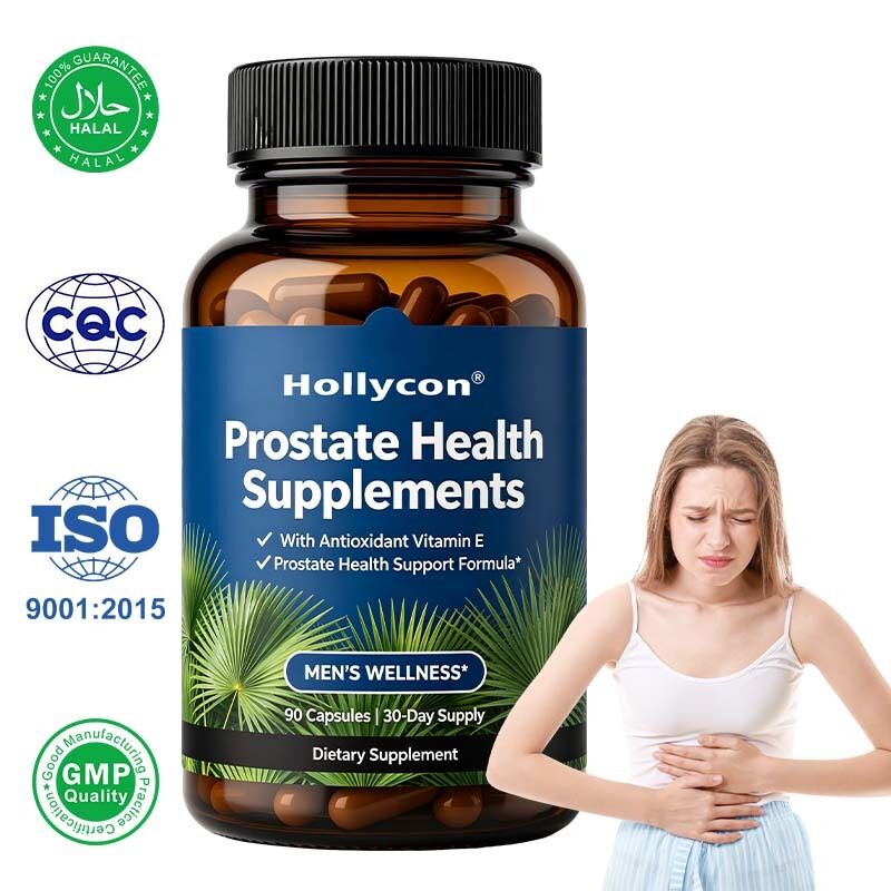 Saw Palmetto & Pygeum Supplemento maschile a doppia formula a base di erbe con supporto del tratto urinario e servizio personalizzabile di etichetta privata