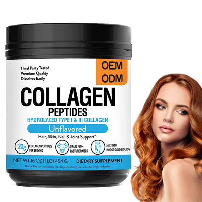 Le etichette su misura erba Fed Hydrolyzed Collagen Powder che 1 libbra promuove l'elasticità di pelle