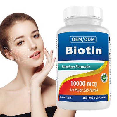 La vitamina B7 della biotina di Costomizred promuove la pelle sana dei capelli ed inchioda le compresse 10000mcg 365