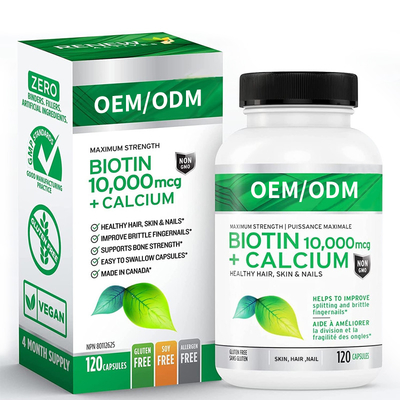Il supplemento potente della biotina del calcio 10000mcg per la pelle sana dei capelli inchioda i più forti denti dei giunti delle ossa