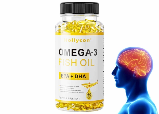 Complemento alimentare Omega 3 Softgels per la salute del cervello e del cuore Olio di pesce
