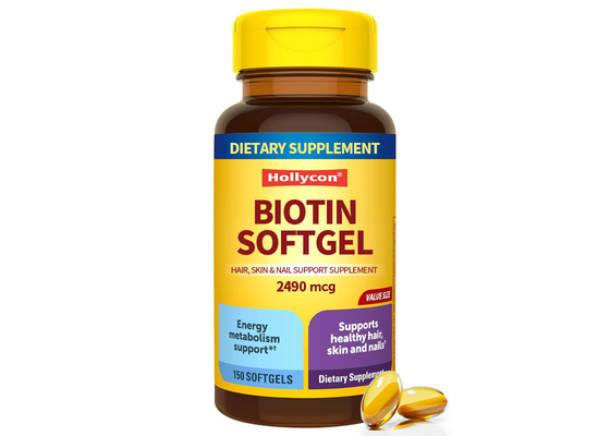 Biotina Softgels 150PCS supporto per capelli sani supporto per le unghie pelle integratore alimentare