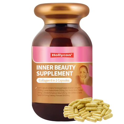 OEM Private Label Supplemento di bellezza interna Collagene 6 in 1 Capsule Supplemento per la salute della pelle