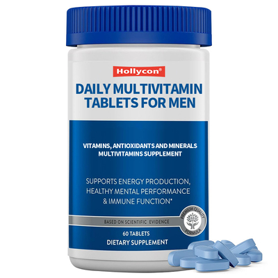 Etichetta privata Pillole giornaliere di multivitaminici per uomini Vitamine, antiossidanti e minerali maschi 50+ integratori multivitaminici