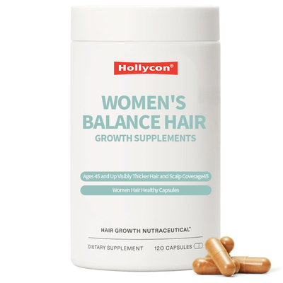 Etichetta privata Supplementi per la crescita dei capelli di equilibrio femminile Età 45 e oltre Capelli visibilmente più spessi e copertura del cuoio capelluto Capelli femminili