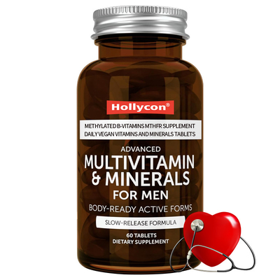 Multivitaminici avanzati personalizzati per uomini Vitamine B metilate MTHFR Supplemento giornaliero Vitamine e minerali per vegani