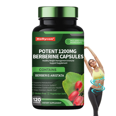 Potente 1200mg Berberina Capsule Salutevole Supplemento di Supporto Immunitario