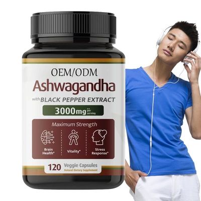 OEM Organic Ashwagandha Capsule Extra Strength 1000mg Supplemento di supporto energetico