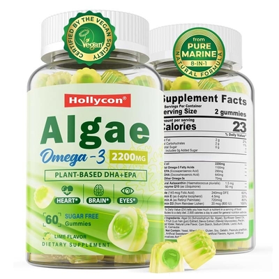 Supporto OEM DHA Vitamina E A D3 per le articolazioni dell'occhio e del cervello Alghe Omega-3 2200mg gomme