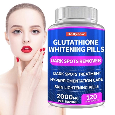 Glutatione sbiancante Vegan Capsule Pillola sbiancante della pelle per eliminare le oscurità