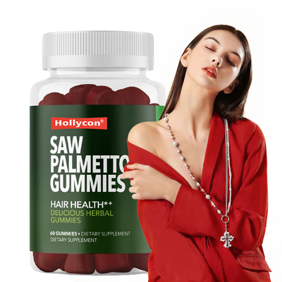 Saw Palmetto Gummies per la salute del cuoio capelluto 75mg Saw Palmetto Extract per il supporto dei capelli