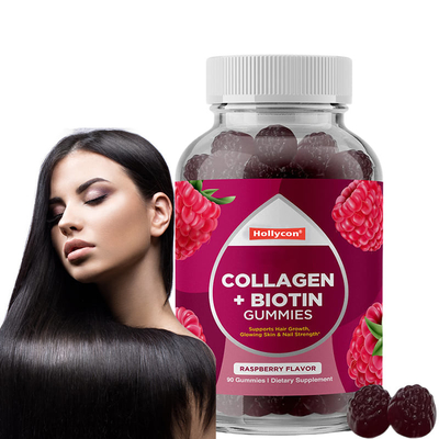 Gomme di biotina con collagene marino per la crescita dei capelli e le unghie di pelle sana