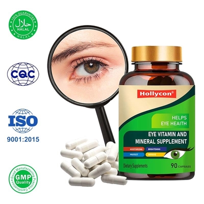 Capsule di vitamine per gli occhi sostengono la salute degli occhi con antiossidanti e luteina
