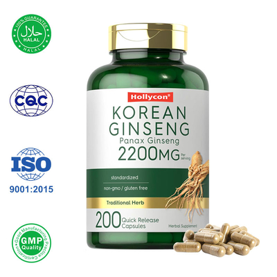 Le capsule di ginseng coreano aumentano energia e vitalità