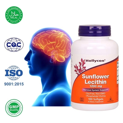 Lecithina Softgels di girasole di fabbrica sostengono la salute del sistema nervoso e la funzione cellulare