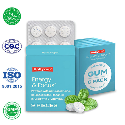 Fornitore Gomma da caffè L-teanina Vitamina B12 Potenziare la concentrazione energetica Potenziatore del cervello