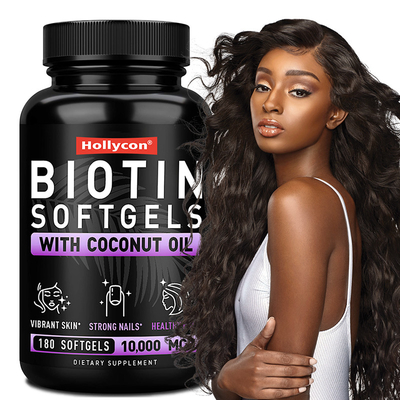 OEM Biotina Softgels per unghie forti Biotina con olio di cocco per capelli Biotina Softgels