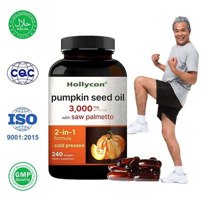 OEM olio di semi di zucca vergine con palmetto segato olio di semi di zucca softgels