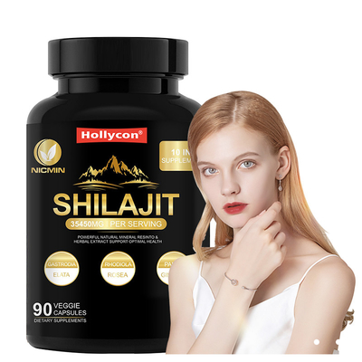 Supplemento di Shilajit Organico dell'Himalaya per il Supporto Immunitario 25000mg Capsule di Shilajit