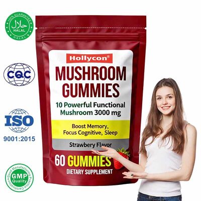 Gummies ai funghi di sambuco Integratore vitaminico Antiossidante e supporto digestivo 60 caramelle gommose